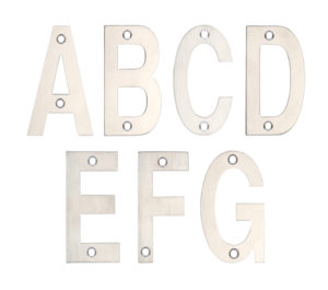 Zoo Hardware ZSN Letters 102mm (A-G), Satin Stainless Steel