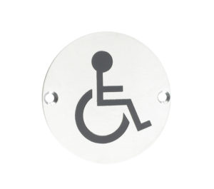 Zoo Hardware ZSS Door Sign - Disabled Facilities Symbol, Polished Stainless Steel