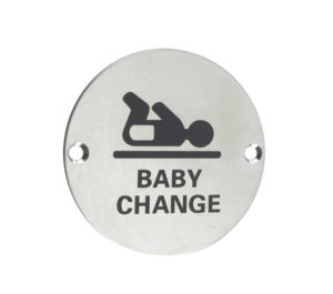 Zoo Hardware ZSS Door Sign - Baby Change Symbol, Satin Stainless Steel