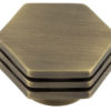 Nile AB 40mm Hex Cupboard Knob With Step Detail