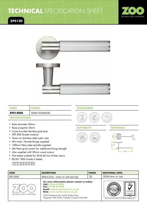 Zoo Hardware Zps Athena Lever On Round Rose, Satin Stainless Steel (Sold In Pairs) - Image 2