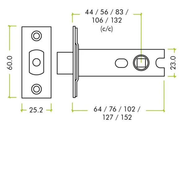 Zoo Hardware Architectural Tubular Dead Bolt (Bolt Through) - Stainless Steel Finish - Image 2