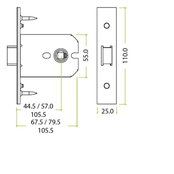 Zoo Hardware Flat Dead Bolt (67.5Mm, 79.5Mm Or 105.5Mm), Pvd Stainless Brass - Image 3