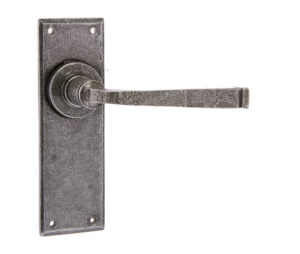Valley Forge lever latch set Patina pewter finish