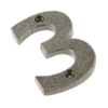 75mm Numeral 3 Patina pewter finish