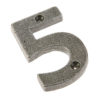 75mm Numeral 5 Patina pewter finish