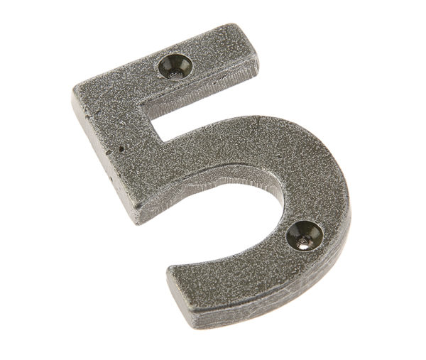 75mm Numeral 5 Patina pewter finish