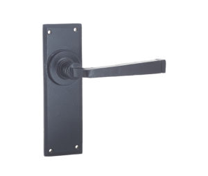 Valley Forge Lever Latch Set Black Finish