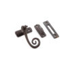 90x55mm Curly tail casement fastener Beeswax finish