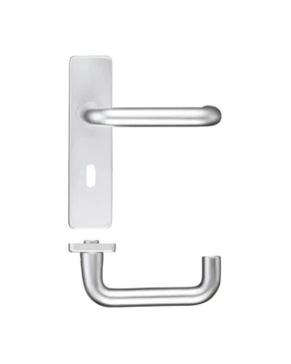 Zoo Hardware Architectural Return To Door Lever On Backplate, Satin Aluminium (Sold In Pairs)