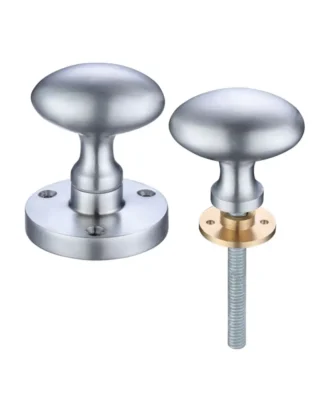 Zoo Hardware Contract Oval Rim Door Knobs, Satin Chrome (Sold In Pairs)