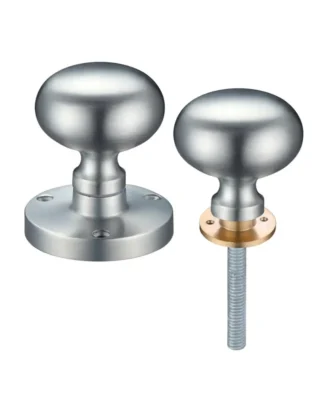 Zoo Hardware Contract Mushroom Rim Door Knobs, Satin Chrome (Sold In Pairs)