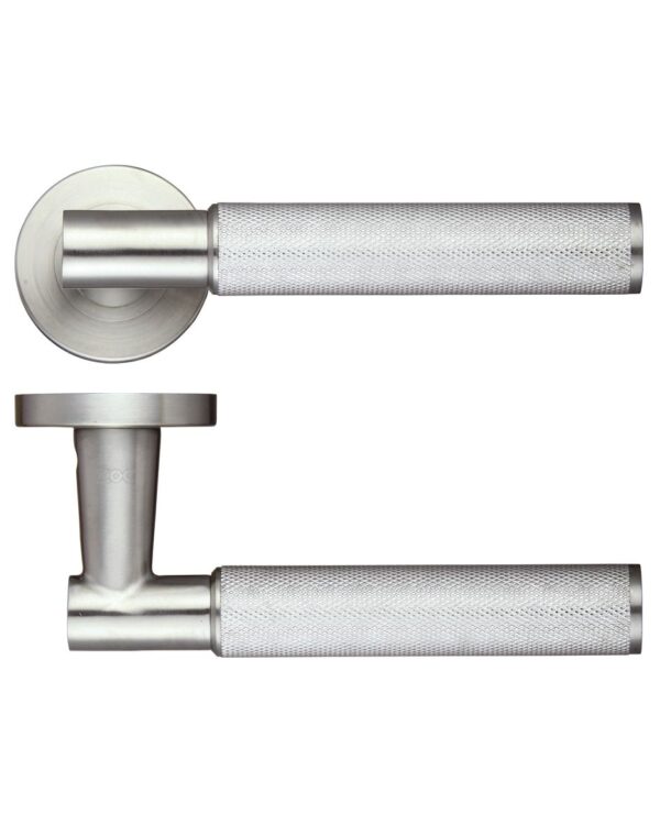 Zoo Hardware Zps Athena Lever On Round Rose, Satin Stainless Steel (Sold In Pairs)