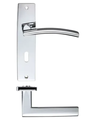 Zoo Hardware Stanza Amalfi Door Handles On Backplate, Satin Chrome (Sold In Pairs)