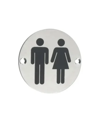 Zoo Hardware Zss Door Sign - Unisex Symbol, Satin Stainless Steel