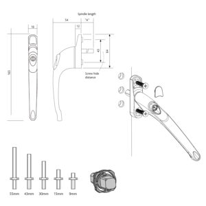 Universal Maxim Multi-Spindle Inline Window Handle