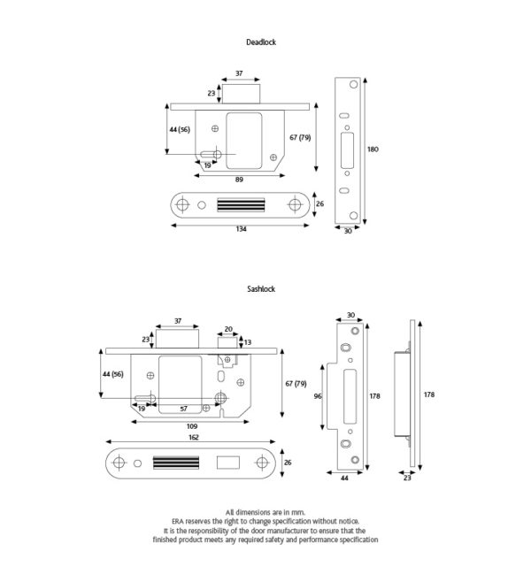 BS3621 Fortress 5 Lever Mortice Sashlock