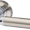 Door Handle Packs Lever on Rose Latch Pack - Satin Nickle Polished Chrome