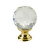 Crystal Cabinet Knob (20mm, 30mm OR 40mm), Polished Brass With Swarovski Crystal