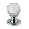 Swarovski Crystal Faceted Mortice Door Knob, Polished Chrome (sold in pairs)