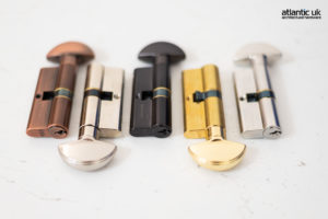 AGB 15 Pin Key to Turn Euro Cylinder 40-40mm (80mm) - Matt Antique Brass