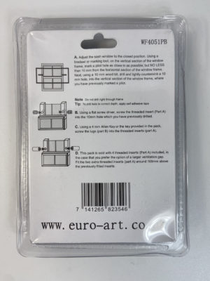EUROART Quality Roller Heavy Duty Sash Window Stop Restrictor for Child Safety and Security-Comes with Key in Polished Brass Dim 50X17X17mm