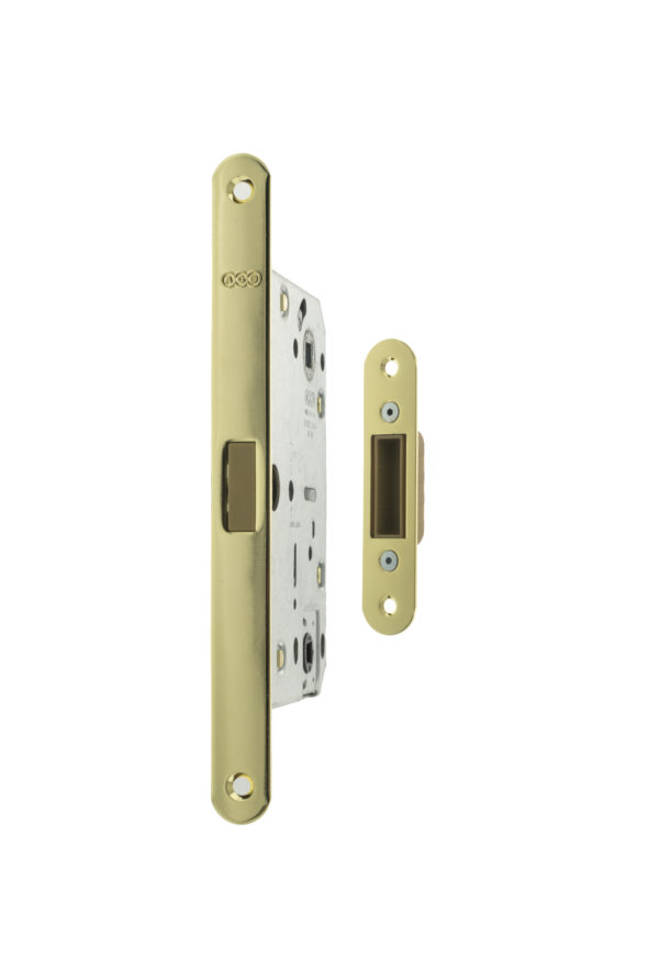 AGB Polaris 2XT Magnetic Bathroom Lock 60mm backset - Polished Brass