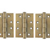 Atlantic Ball Bearing Hinges Grade 13 Fire Rated 4" x 3" x 3mm set of 3 - Antique Brass