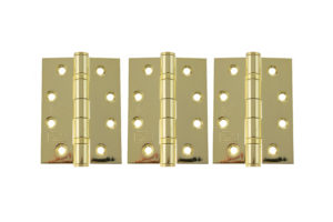 Atlantic Ball Bearing Hinges Grade 13 Fire Rated 4" x 3" x 3mm set of 3 - Polished Brass