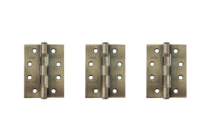 Atlantic Ball Bearing Hinges Grade 11 Fire Rated 4" x 3" x 2.5mm set of 3 - Antique Brass