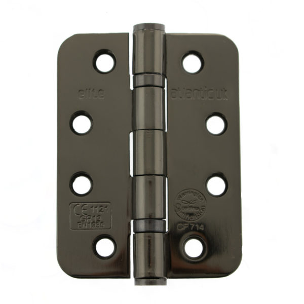 Atlantic Radius Corner Ball Bearing Hinges 4" X 3" X 3mm - Black Nickel