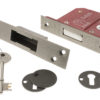 Atlantic 5 Lever Key Deadlock [BS] 2.5" - Distressed Silver