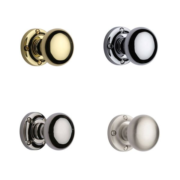 Bun Mortice Door Knobs - Multiple Finishes & Dimensions