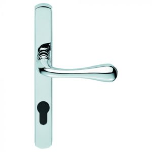 Manital AQ1NP92CP Narrow Plate - (As1Np) Astro Lever Lock Euro Profile Furniture (92mm C/C) 208mm x 26mm Polished Chrome