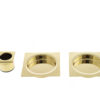 AGB Square Sliding Door Flush Pull - Polished Brass