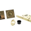 AGB Square Flush Handle Sliding Door Bathroom Lock Set - Polished Brass