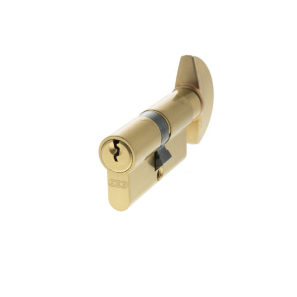 AGB 5 Pin Key to Turn Euro Cylinder 30-30mm (60mm) - Satin Brass