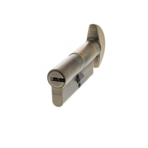 AGB 15 Pin Key to Turn Euro Cylinder 35-35mm (70mm) - Matt Antique Brass