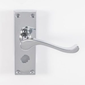 Carlisle Brass CBS55WCCP Victorian Scroll Lever On Backplate - Privacy (Contract Range) 120mm x 40mm Polished Chrome