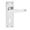 Carlisle Brass CBV30CP Victorian Flat Lever On Backplate - Lock 57mm C/C (Contract Range) 155mm x 40mm Polished Chrome