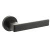 CleanTouch Anti-Bac Forme Asti Lever Door Handle on Minimal Round Rose - Matt Black