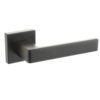 CleanTouch Anti-Bac Forme Asti Lever Door Handle on Minimal Square Rose - Matt Black