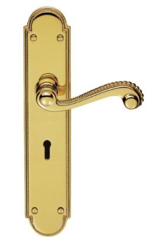 Carlisle Brass DL271 Chesham Lever On Backplate - Lock 57mm C/C Polished Brass
