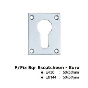 Square Euro Escutcheon - 50mm - Polished Chrome