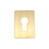 Square Euro Escutcheon - 50mm - Polished Brass