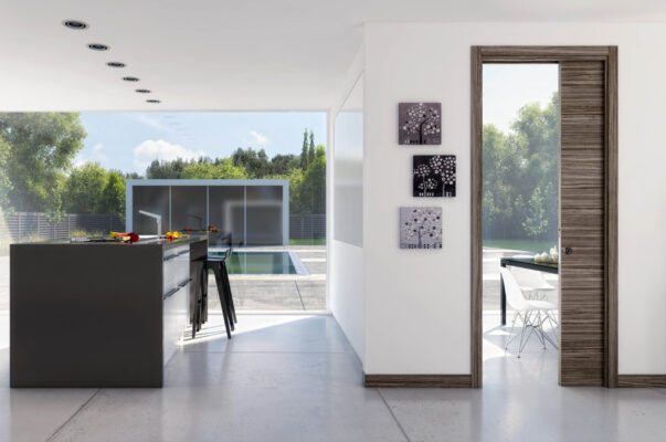 Ermetika EvoKit Pocket Door System 826x2040 Door 100mm WT - Raw Wood