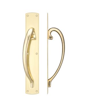 Cast Brass Large Pull Handle with Backplate