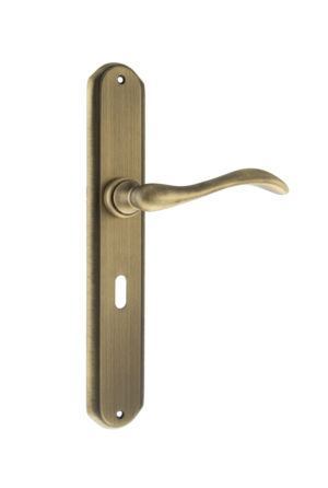 Forme Valence Solid Brass Key Lever Door Handle on Backplate - Yester Bronze