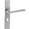 Forme Brigette Solid Brass Key Lever Door Handle on Backplate - Satin Chrome