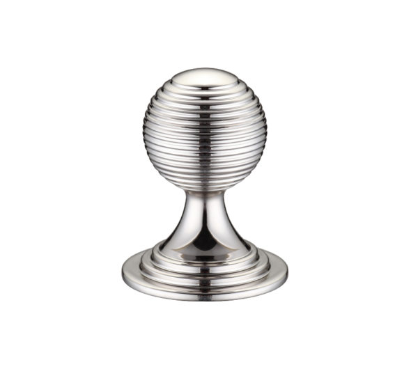 Queen Anne Ringed Cupboard Knob (25mm, 32mm OR 38mm), Polished Nickel